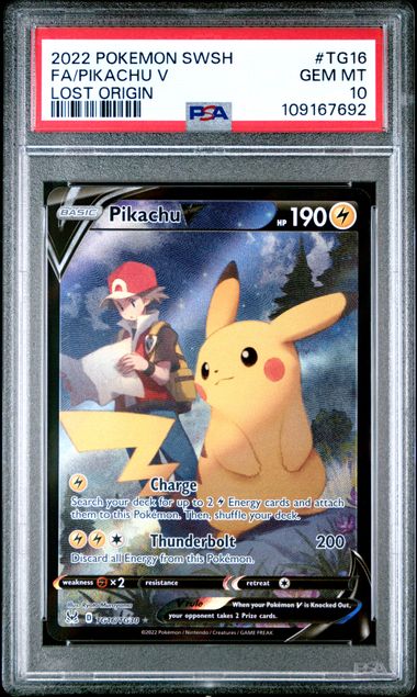 PSA 10 - Lost Origin - Pikachu V #TG16