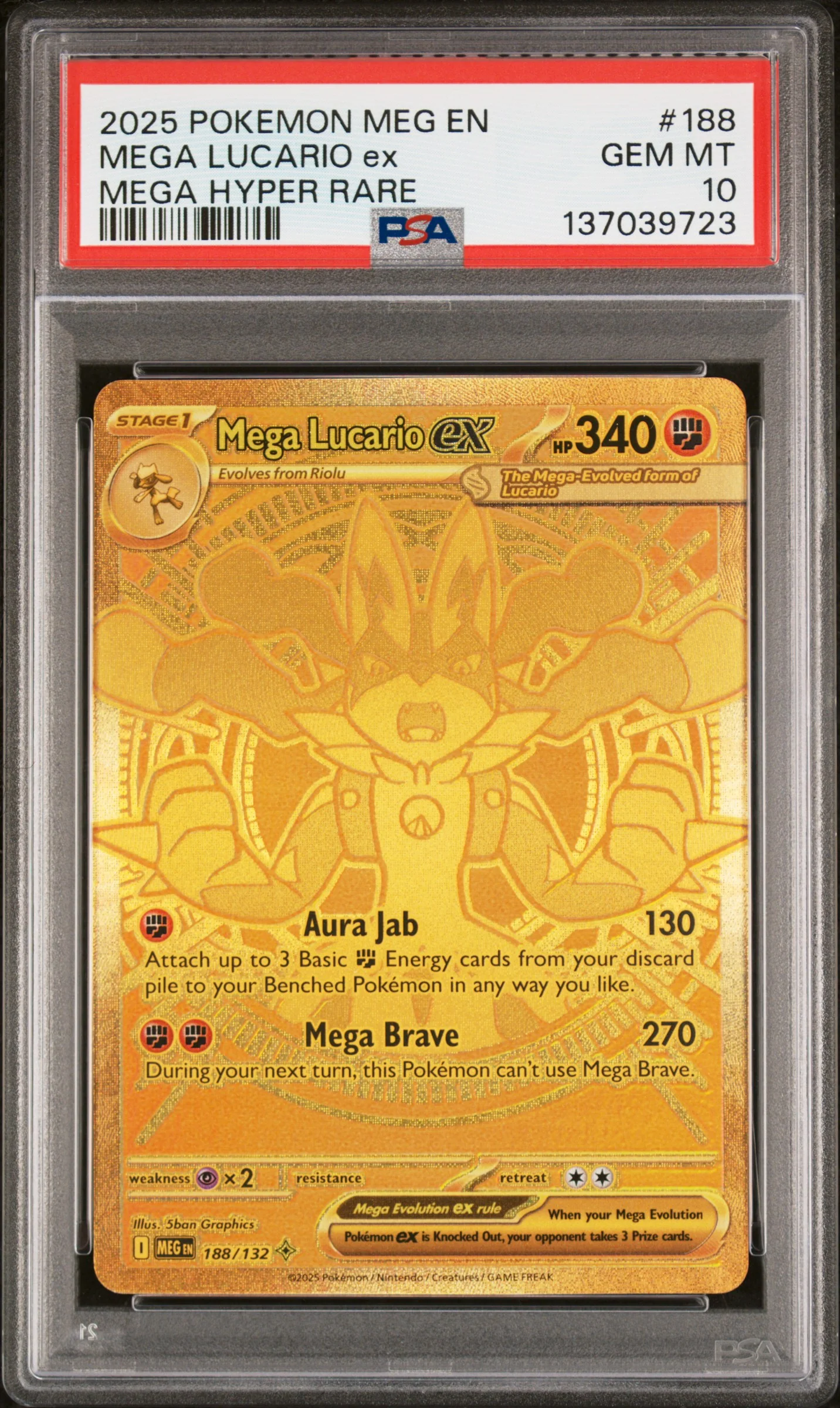 PSA 10 - Mega Evolutions - Mega Lucario ex #188
