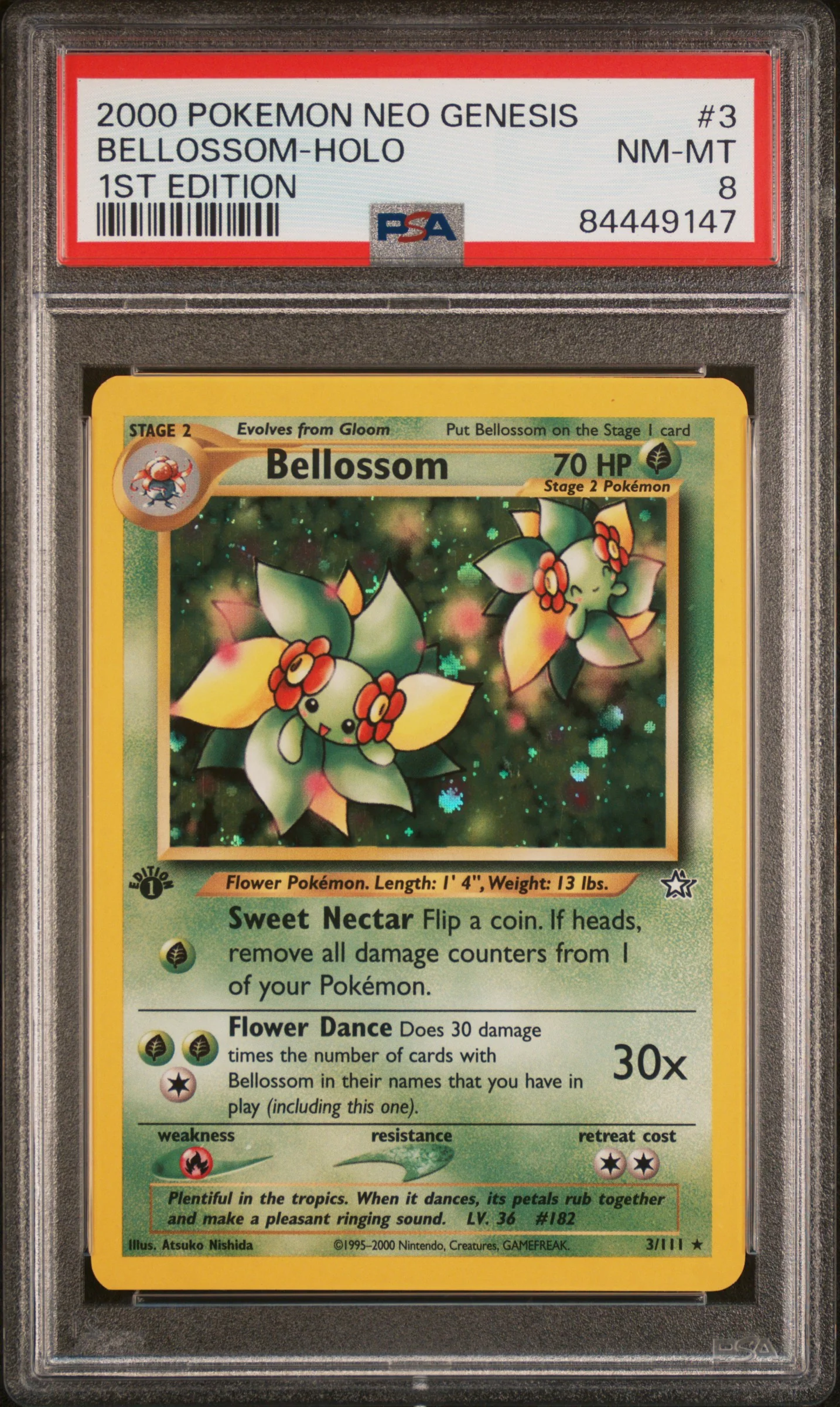 PSA 8 - Neo Genesis 1st Edition - Bellossom #3