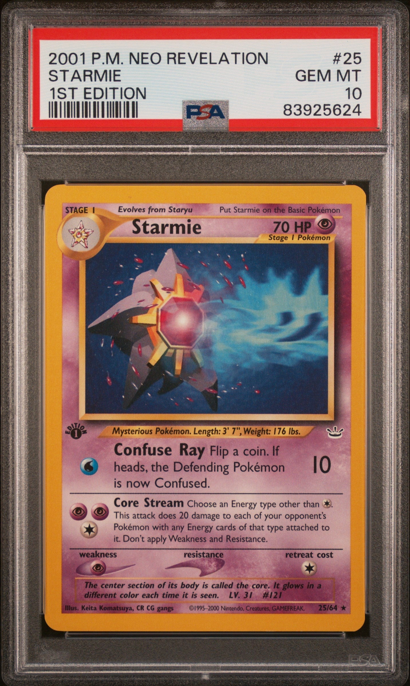 PSA 10 - Neo Revelation 1st Edition - Starmie #25