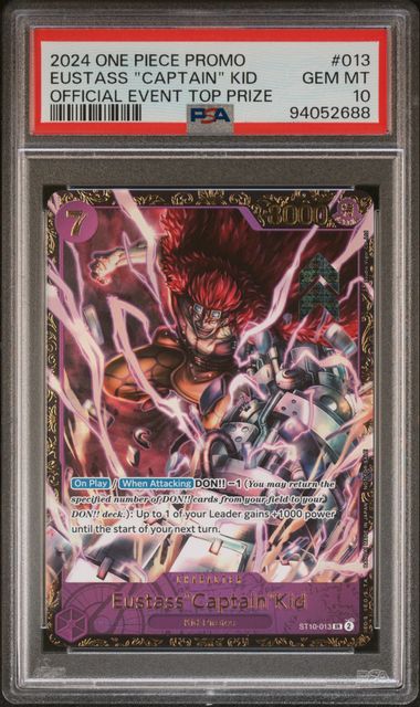 PSA 10 - One Piece Event Top Prize - Eustass "Captain" Kid Promo #013