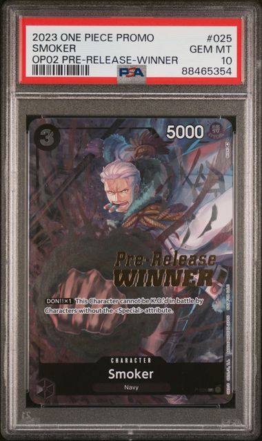 PSA 10 - One Piece Promo  - Smoker Pre-Release Winner #025