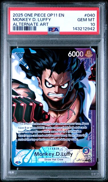 PSA 10 - OP-11 - Monkey.D.Luffy Leader Alt #040