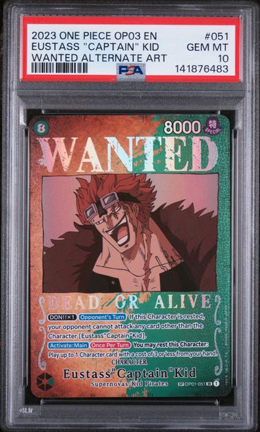 PSA 10 - OP03 - Eustass Captain Kid - Wanted SP #051