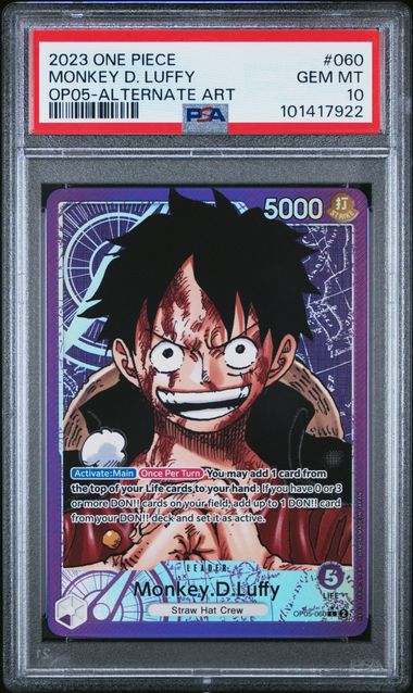 PSA 10 - OP05 - Monkey D. Luffy (Leader Alt) #060