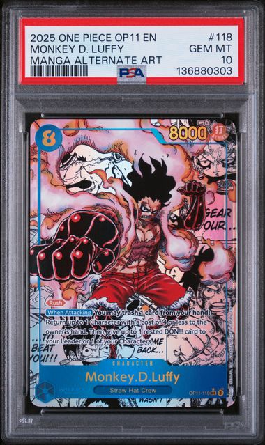 PSA 10 - OP-11 - Monkey.D.Luffy Manga #118