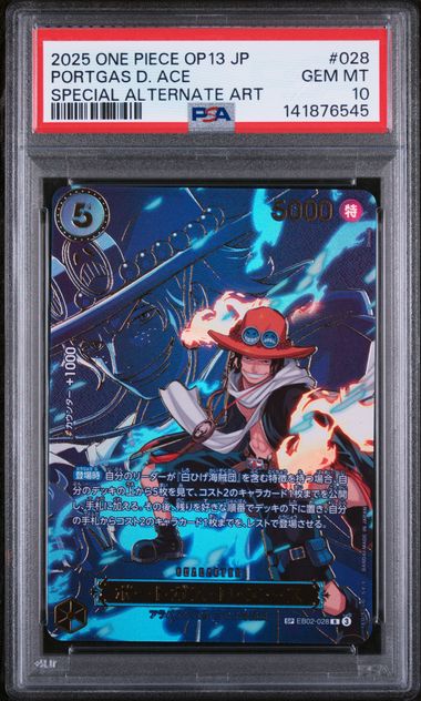 PSA 10 - OP13 JP - Portgas D. Ace SP #028
