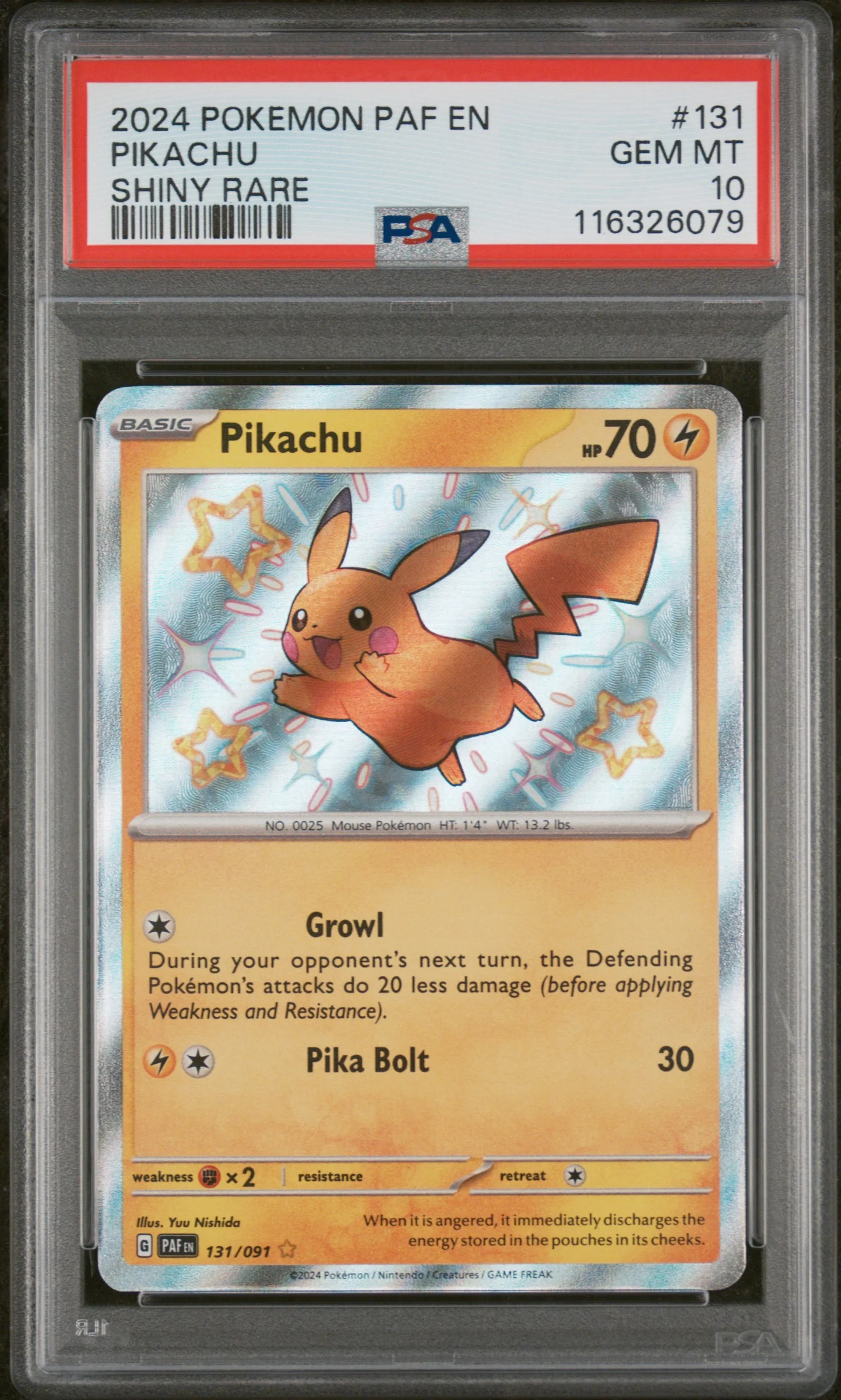 PSA 10 - Paldean Fates - Pikachu #131