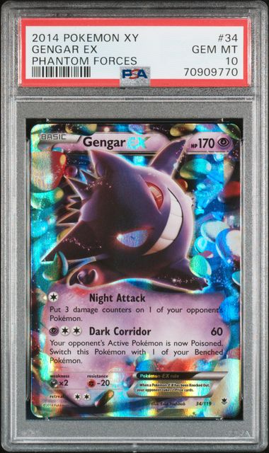 PSA 10 - Phantom Forces  - Gengar EX #34