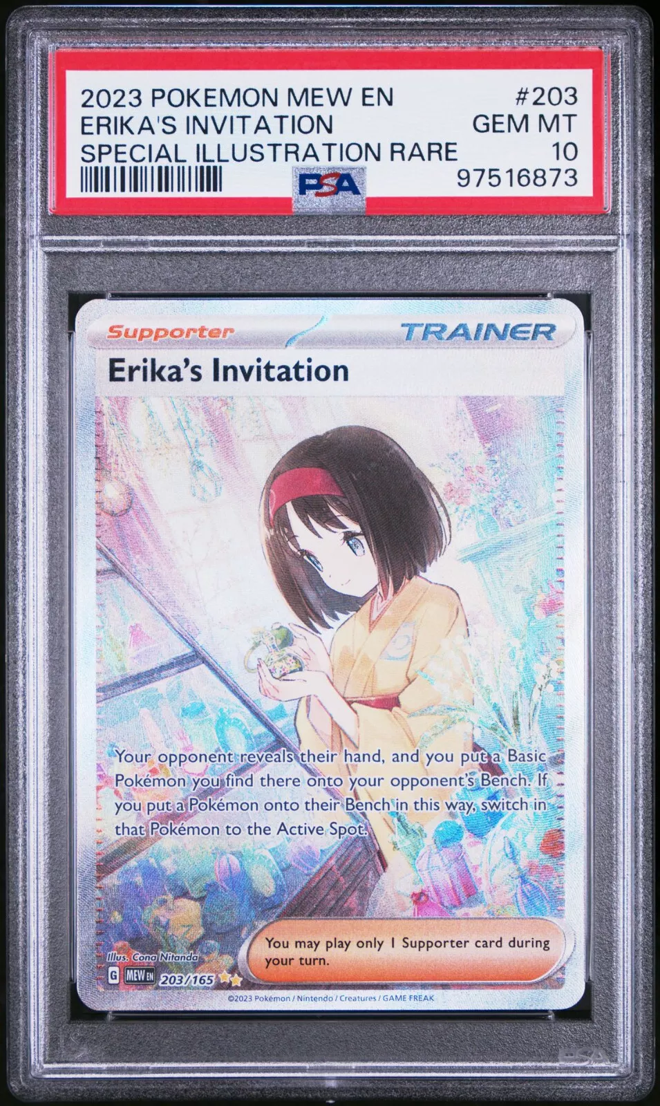 PSA 10 - Pokemon 151 - Erika's Invitation #203