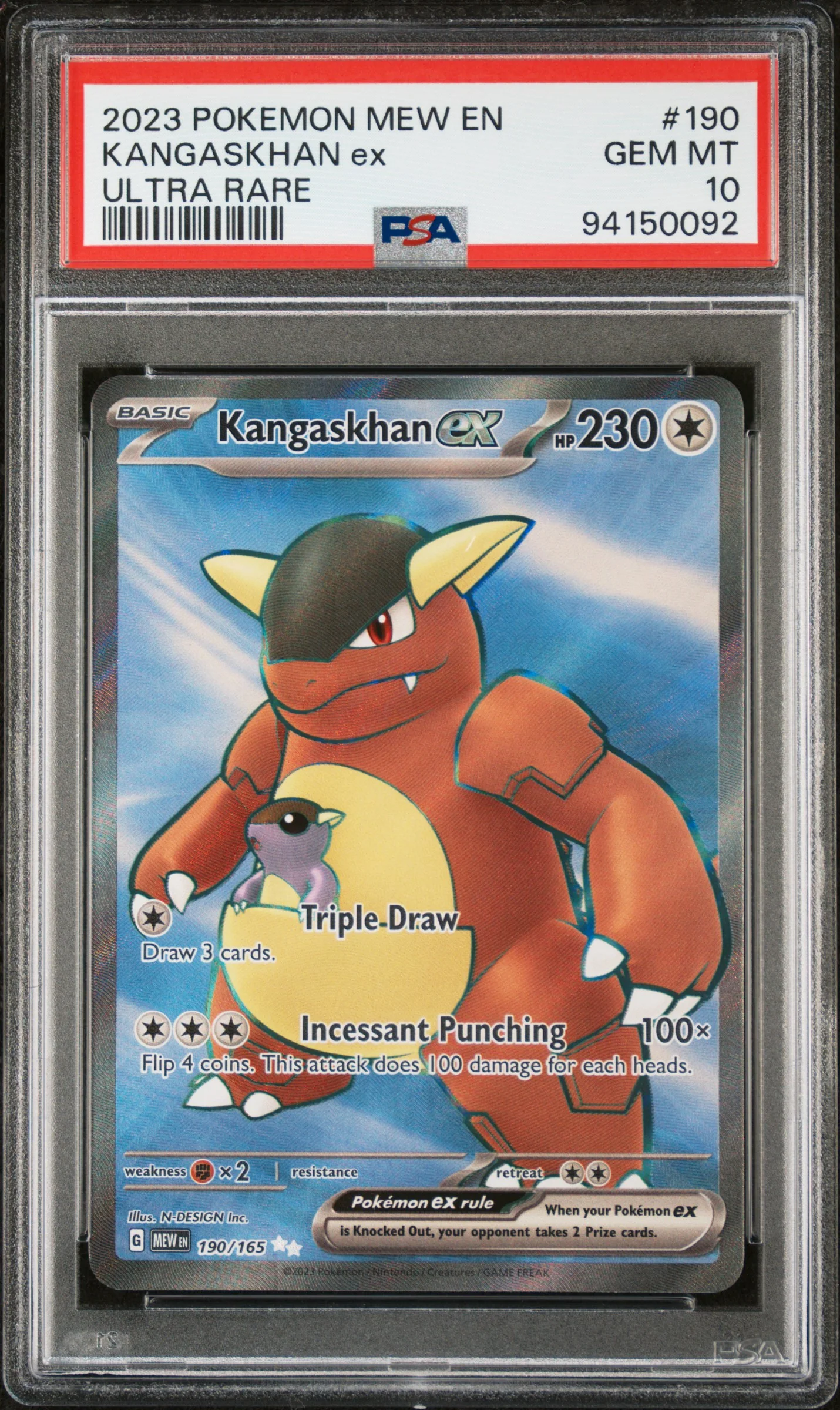 PSA 10 - Pokemon 151 - Kangaskhan #190