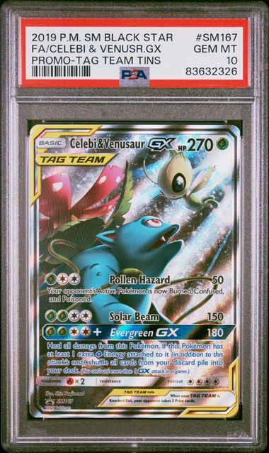 PSA 10 - Promo Tag Team Tins - Celebi & Venusaur Gx #SM167