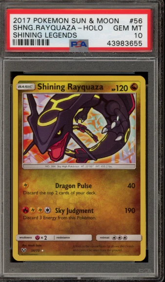 PSA 10 - Shining Legends - Shining Rayquaza #56