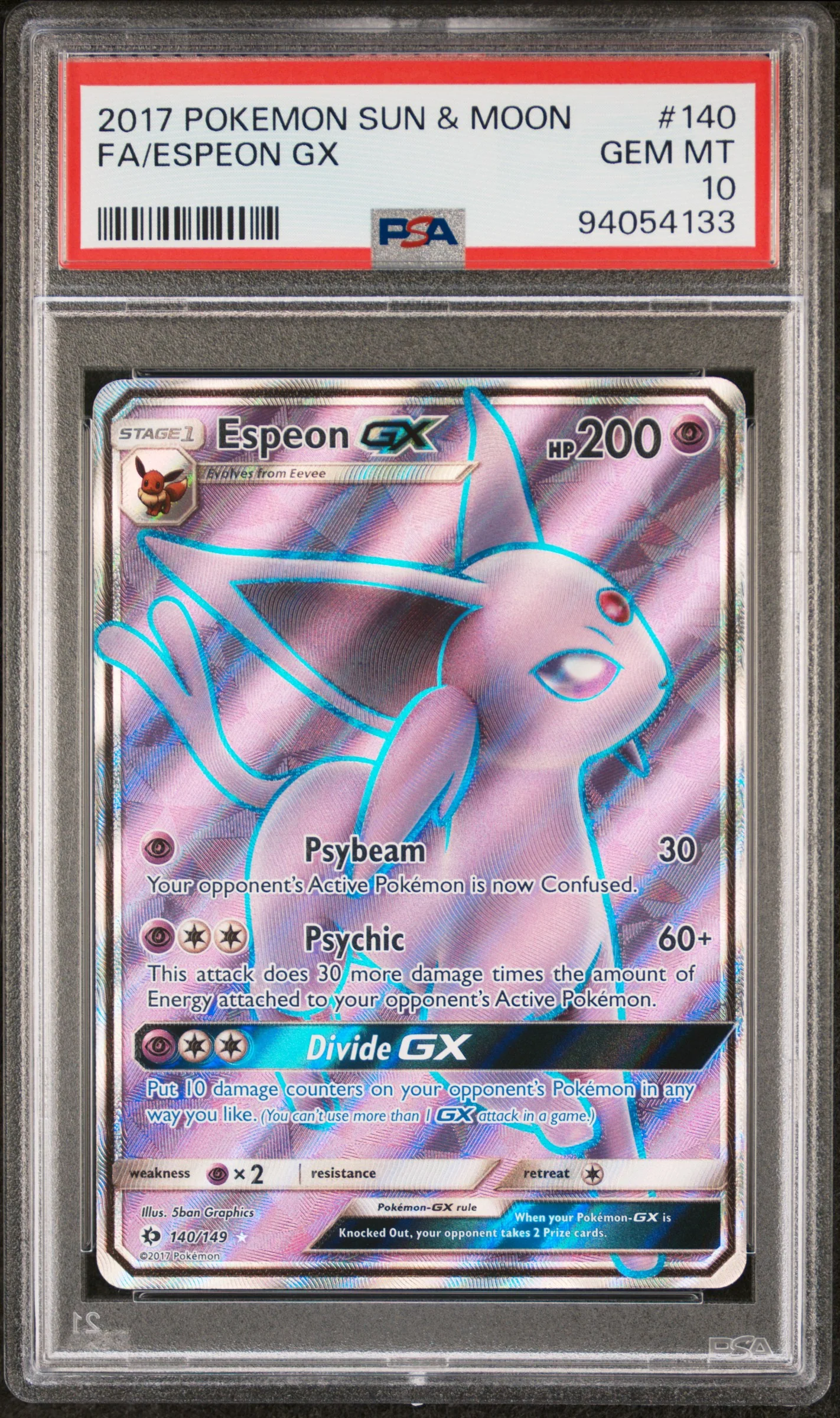 PSA 10 - Sun & Moon Base - Espeon GX #140