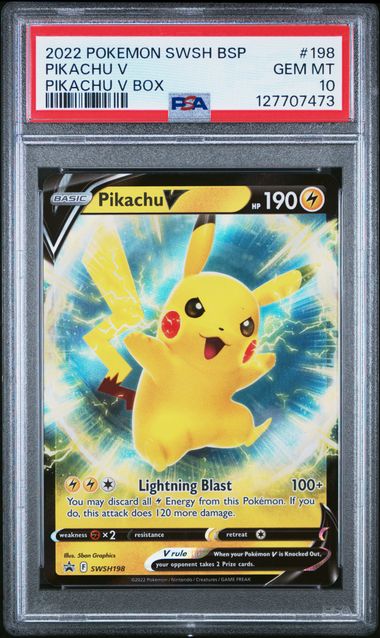 PSA 10 - SWSH Black Star Promos - Pikachu V #SWSH198