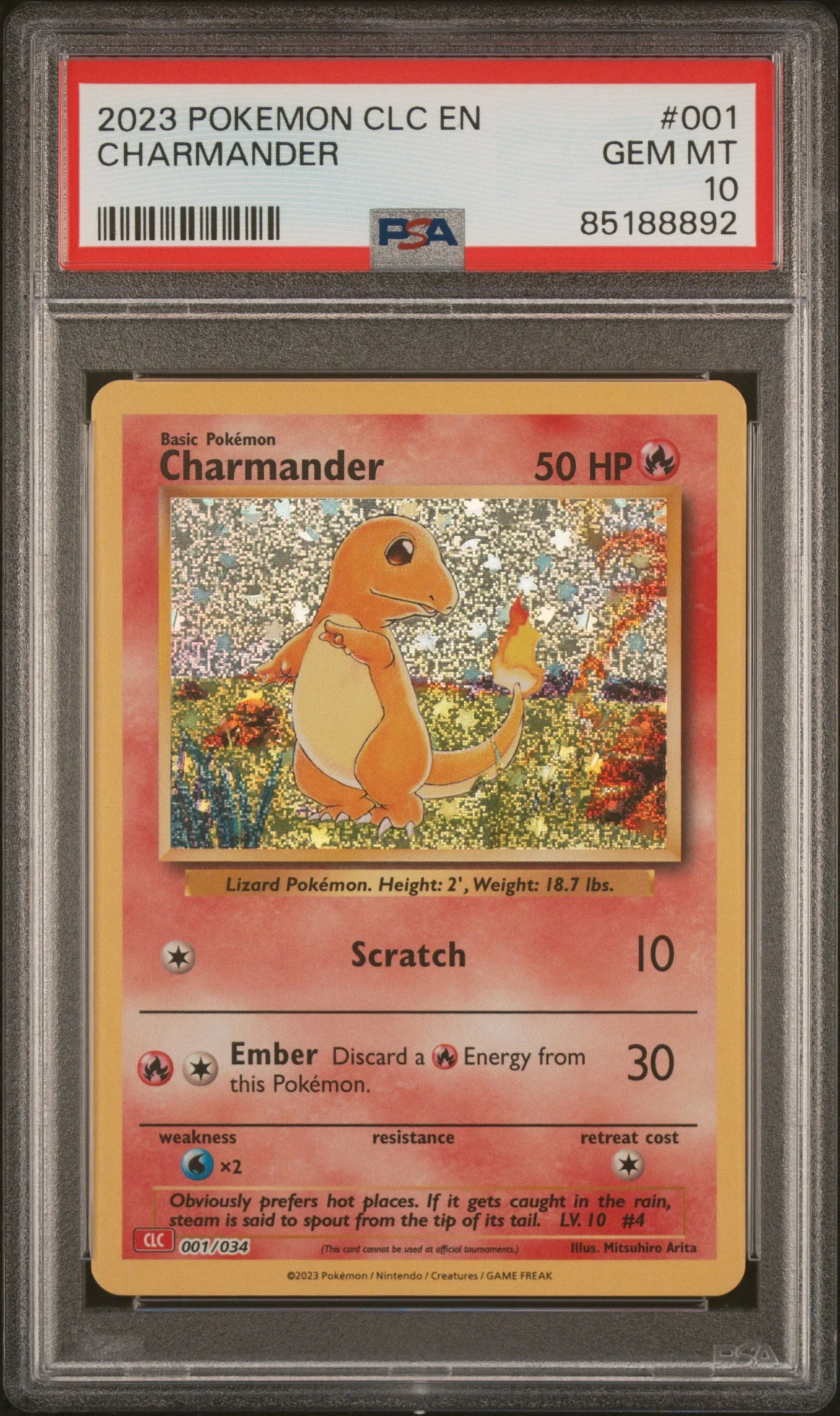 PSA 10 - TCG Classic - Charmander #001