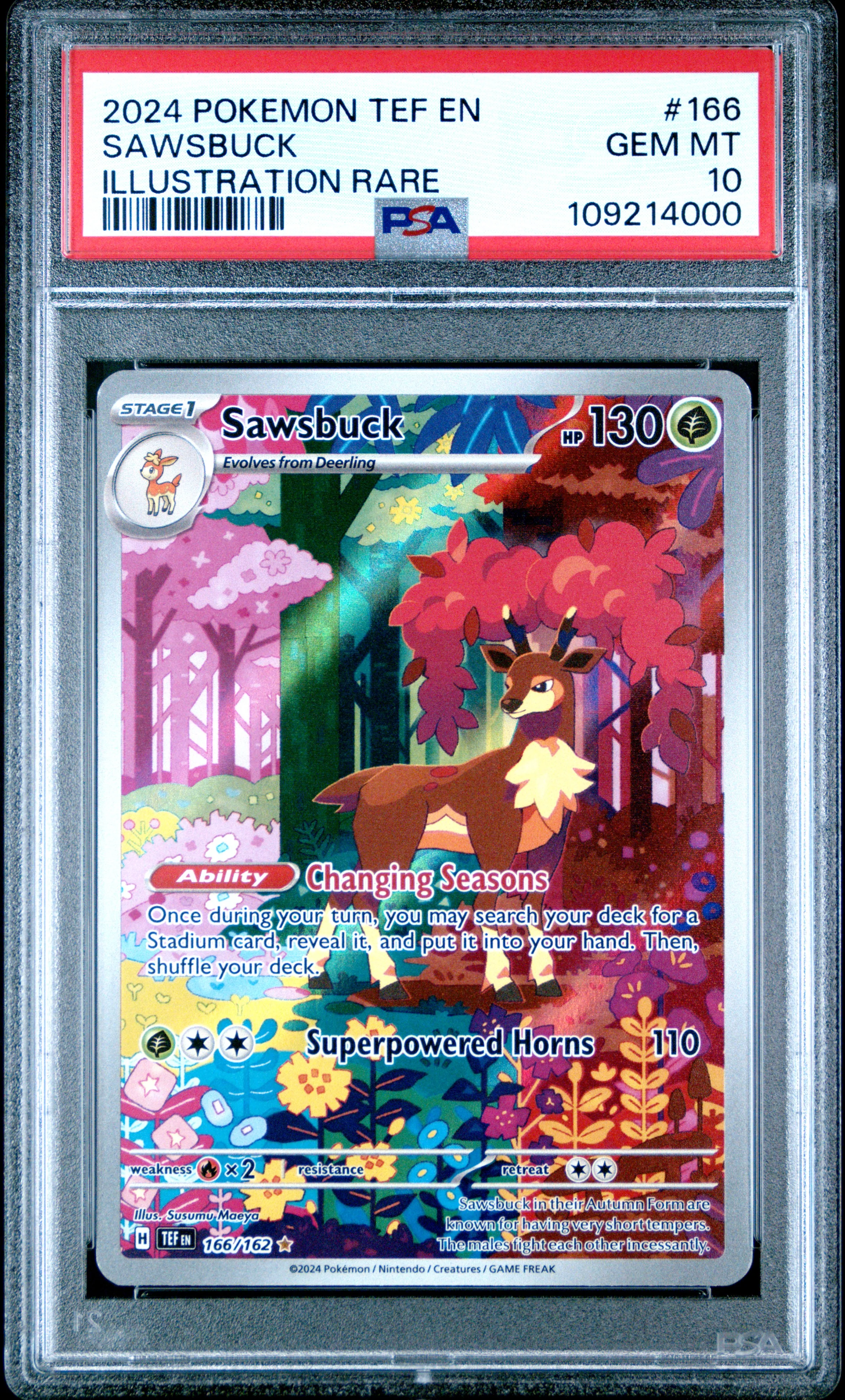 PSA 10 - Temporal Forces  - Sawsbuck #166
