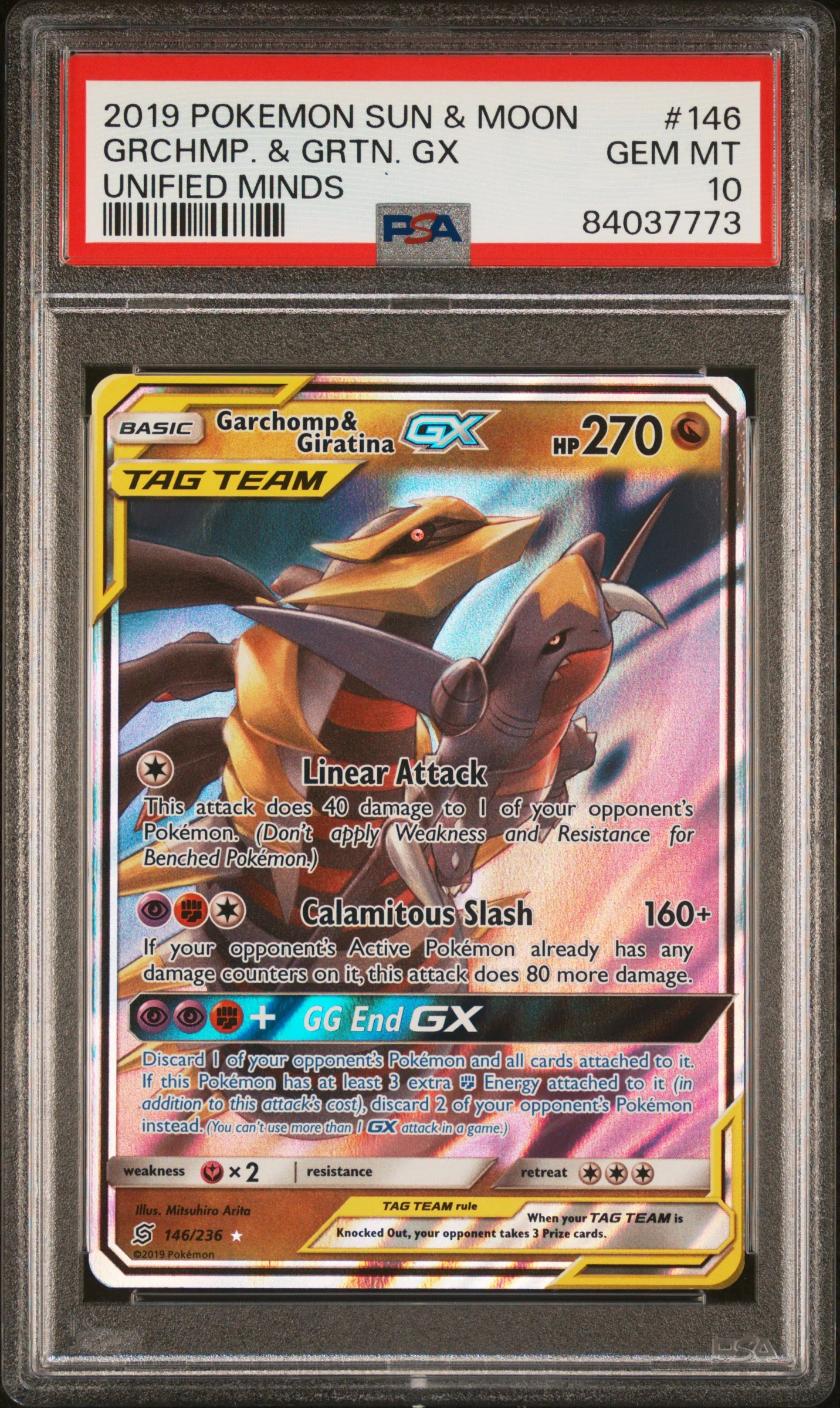 PSA 10 - Unified Minds - Garchomp & Giratina GX #146
