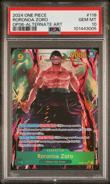 PSA 10 - Wings of the Captain - Roronoa Zoro Alternate Art #118