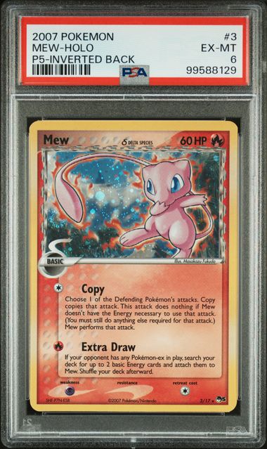 PSA 6 - 2007 Pokemon - Mew Holo P5-Inverted Back #3