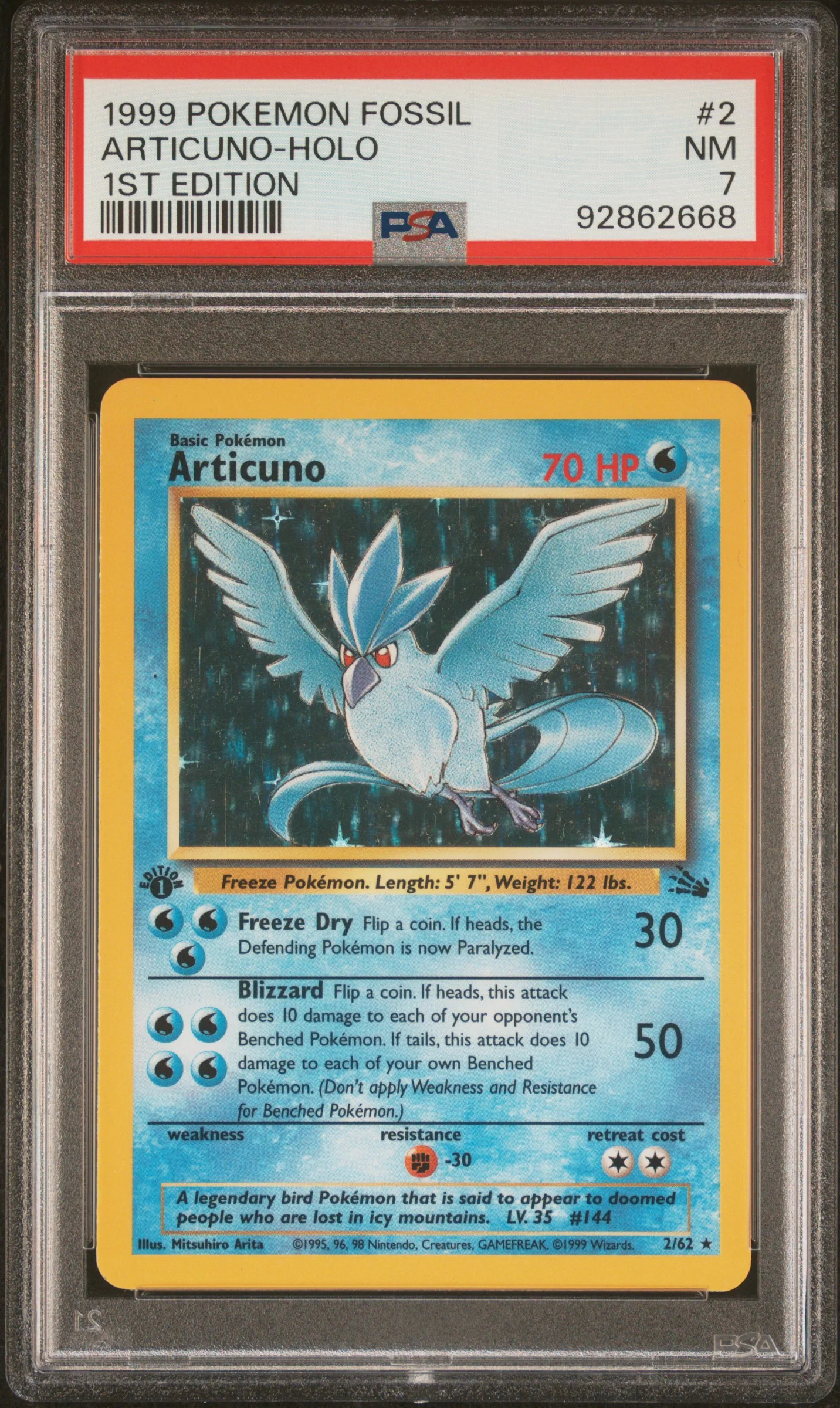 PSA 7 - Fossil 1st Edition  - Articuno Holo #2