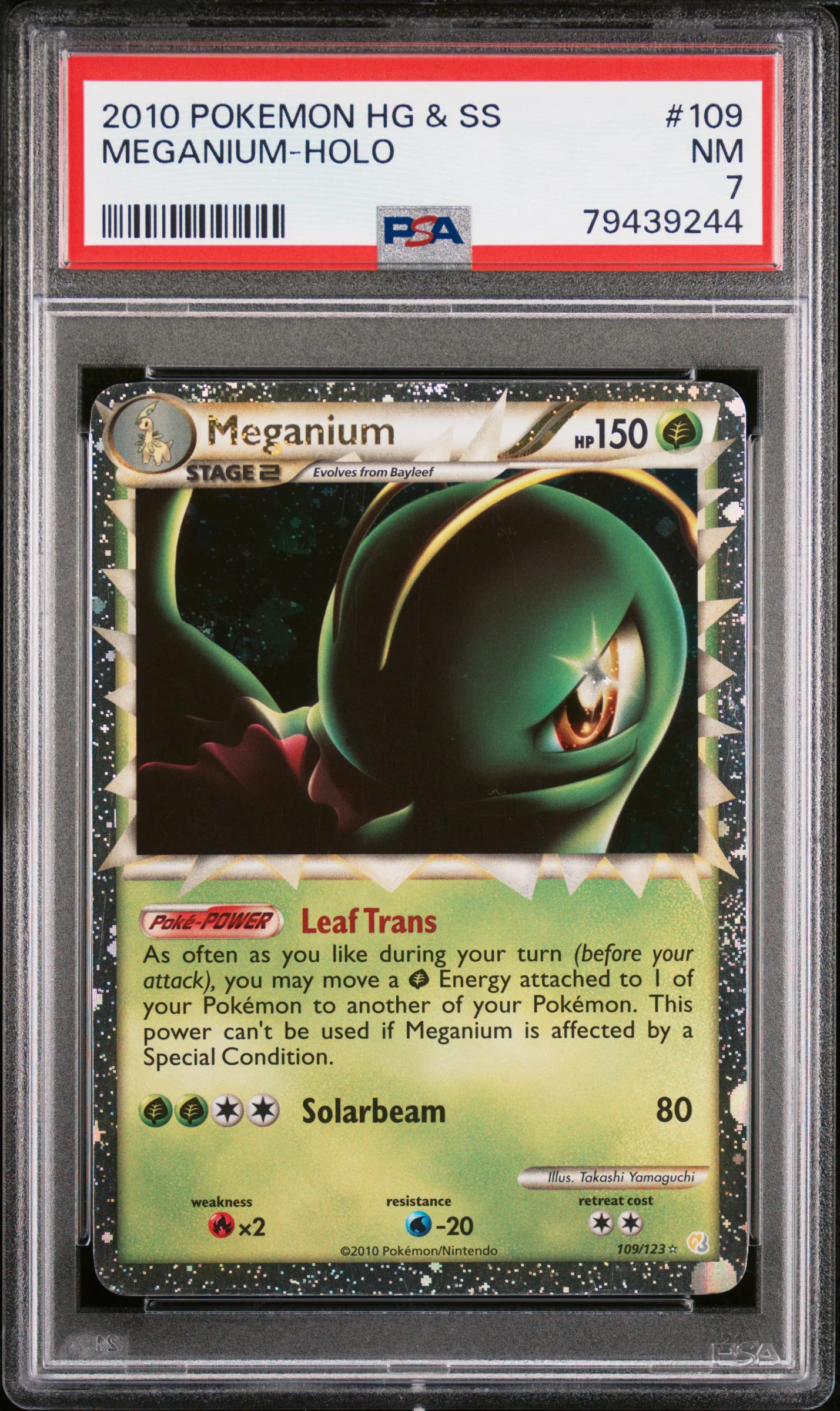 PSA 7 - Heart Gold Soul Silver - Meganium #109