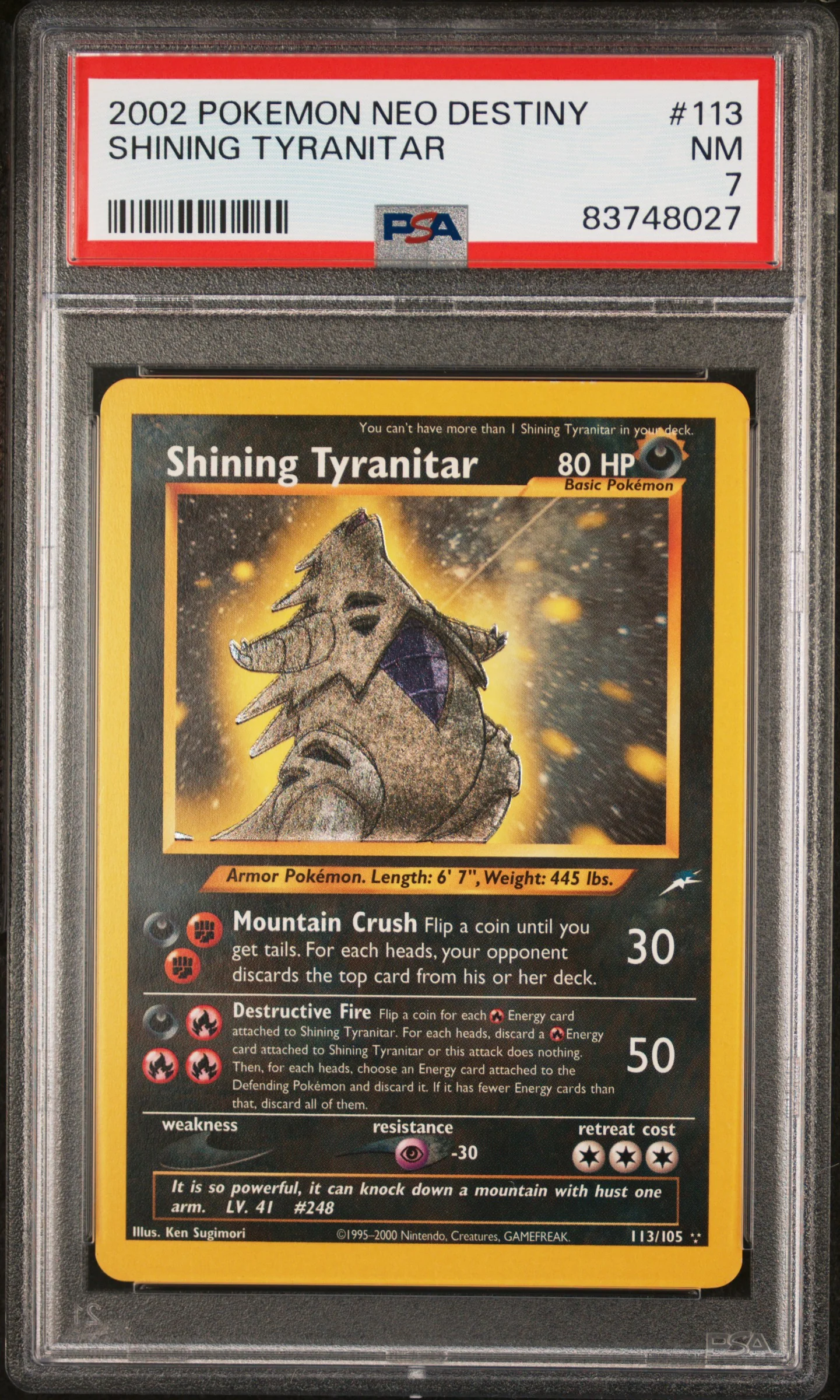 PSA 7 - Neo Destiny - Tyranitar #113