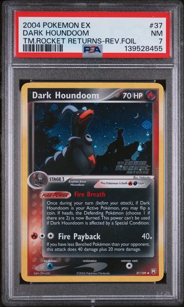 PSA 7 - Team Rocket Returns - Dark Houndoom Reverse Holo #37