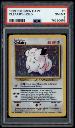 PSA 8 - 1999 Base Set - Clefairy Holo #5