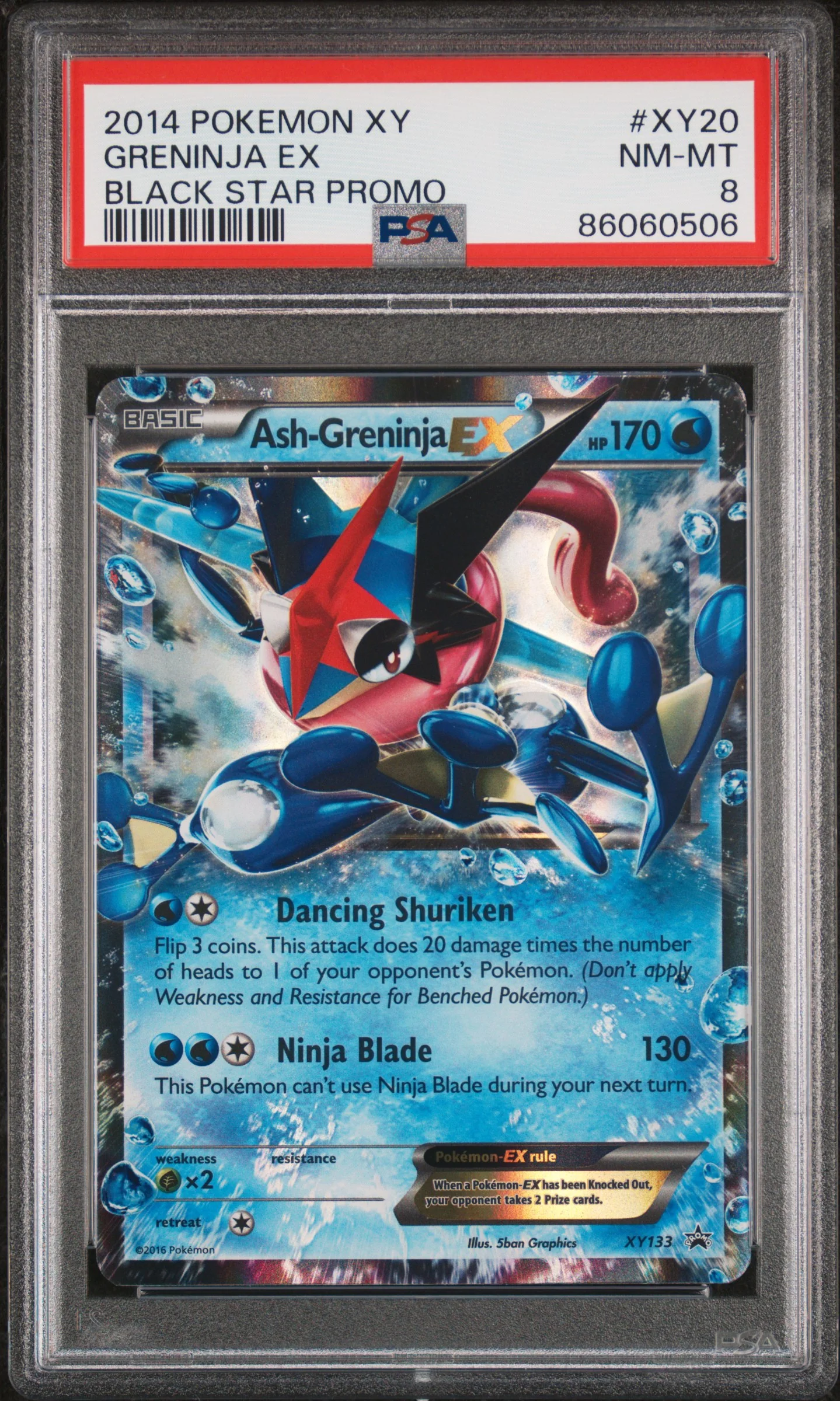 PSA 8 - Black Star Promo - Ash-Greninja EX #XY133 ( PSA MISLABEL)