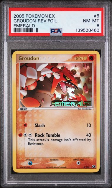 PSA 8 - EX Emerald - Groudon Reverse Foil #5