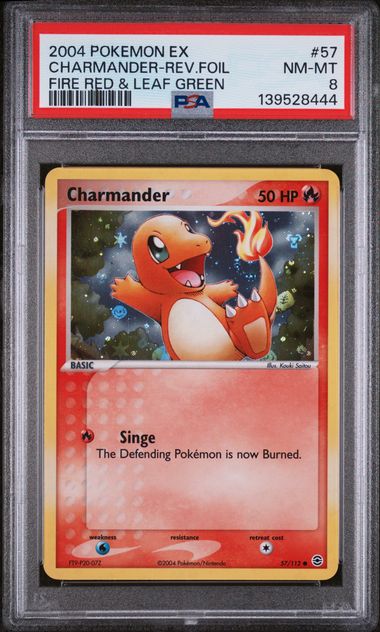 PSA 8 - Fire Red & Leaf Green - Charmander Reverse Holo #57