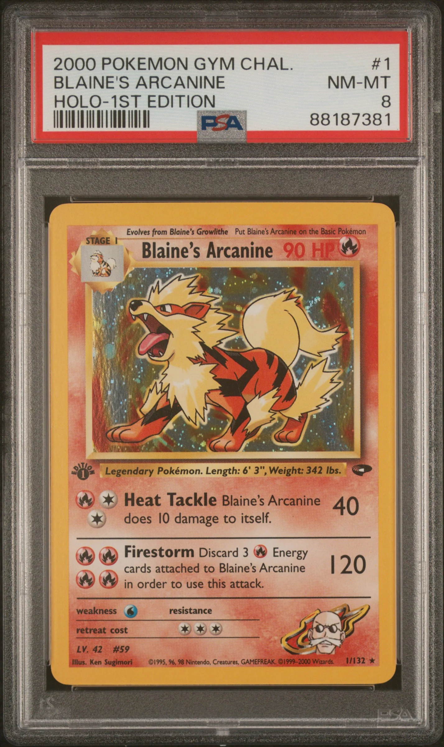 PSA 8 - Gym Challenge 1st Edition - Blaine's Arcanine #1