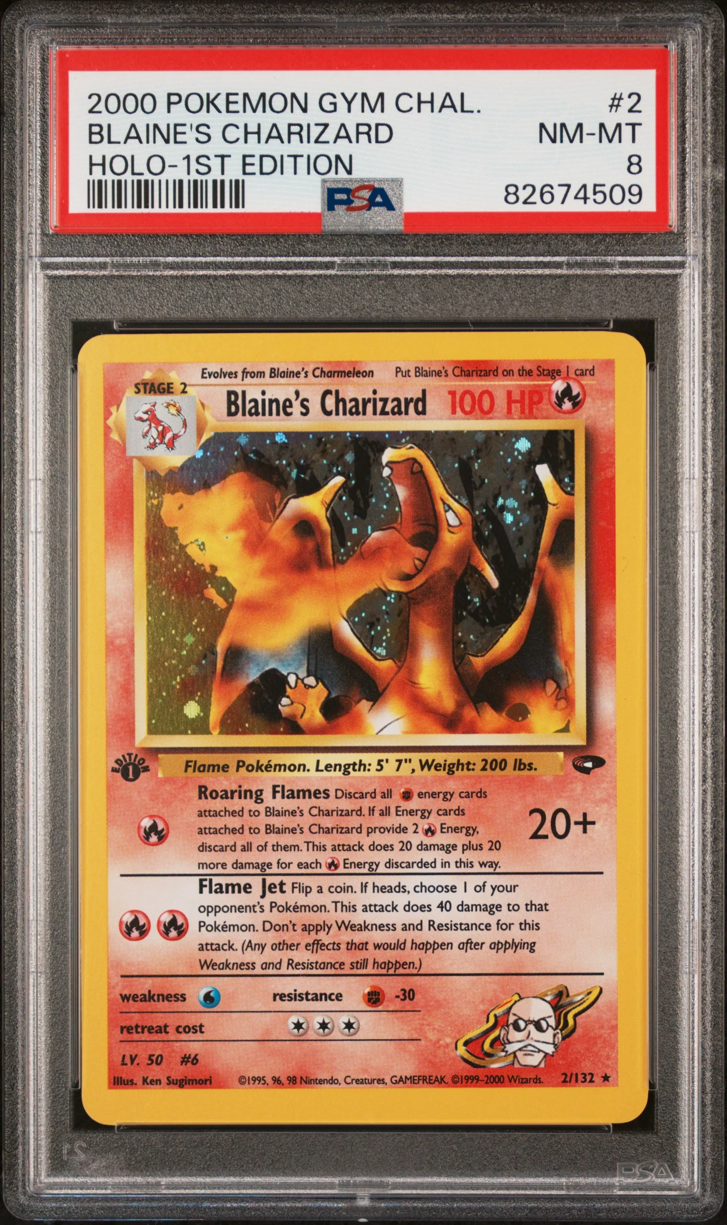 PSA 8 - Gym Challenge 1st Edition  - Blaine's Charizard - #2