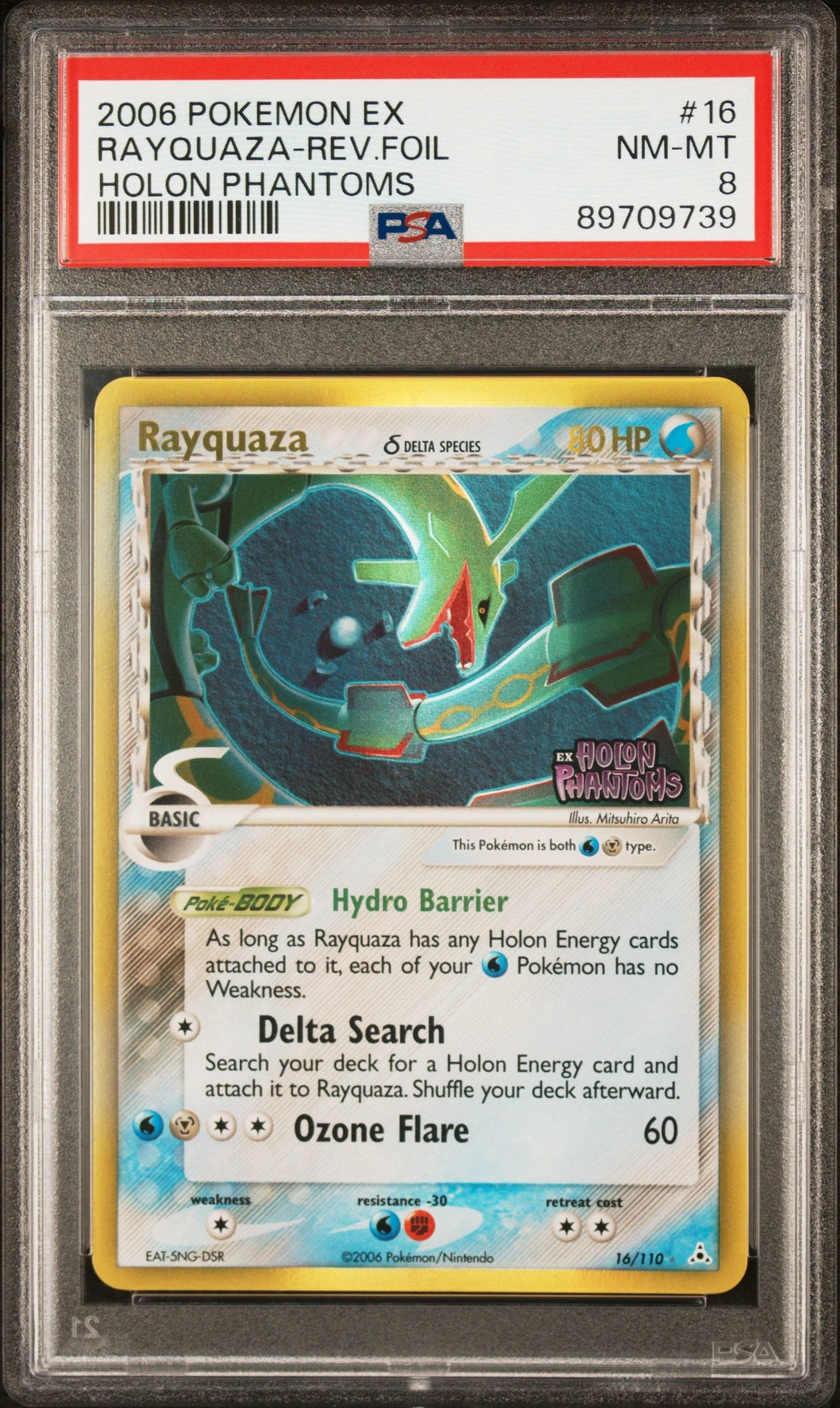 PSA 8 - Holon Phantoms - Rayqauza - Reverse Holo #16