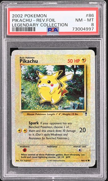 PSA 8 - Legendary Collection - Pikachu Reverse Holo #86