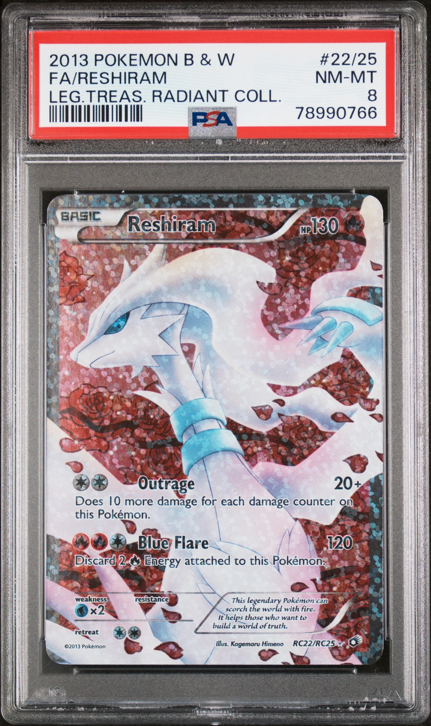 PSA 8 - Legendary Treasures  - Reshiram #RC22