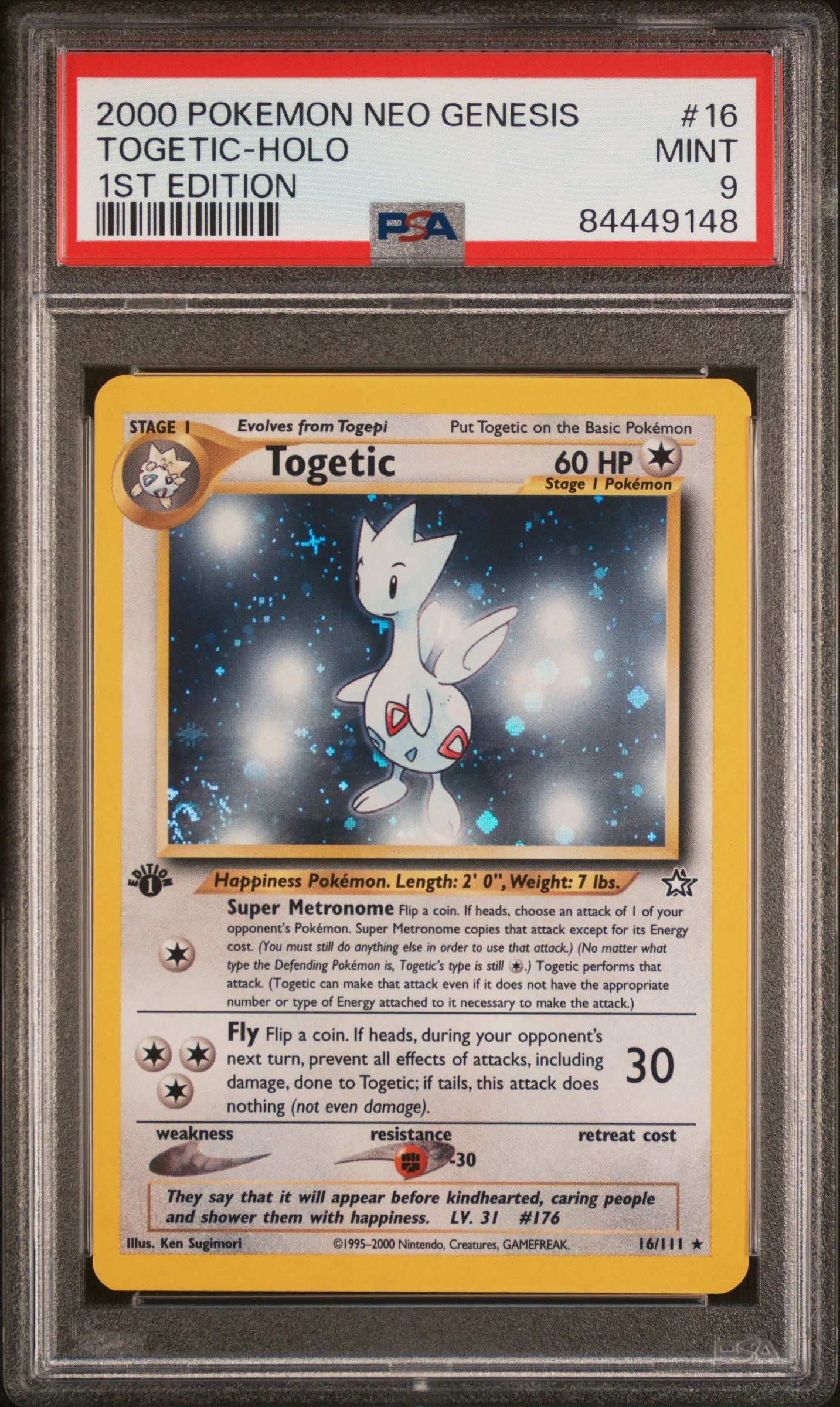PSA 9 - Neo Genesis 1st Edition  - Togetic Holo #16
