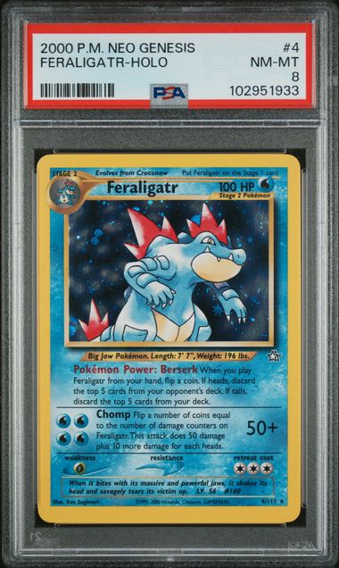 PSA 8 - Neo Genesis - Feraligatr Holo #4