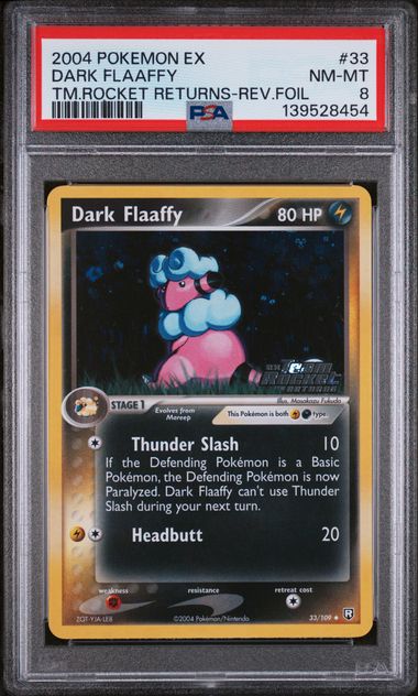 PSA 8 - Team Rocket Returns - Dark Flaaffy Reverse Holo #33