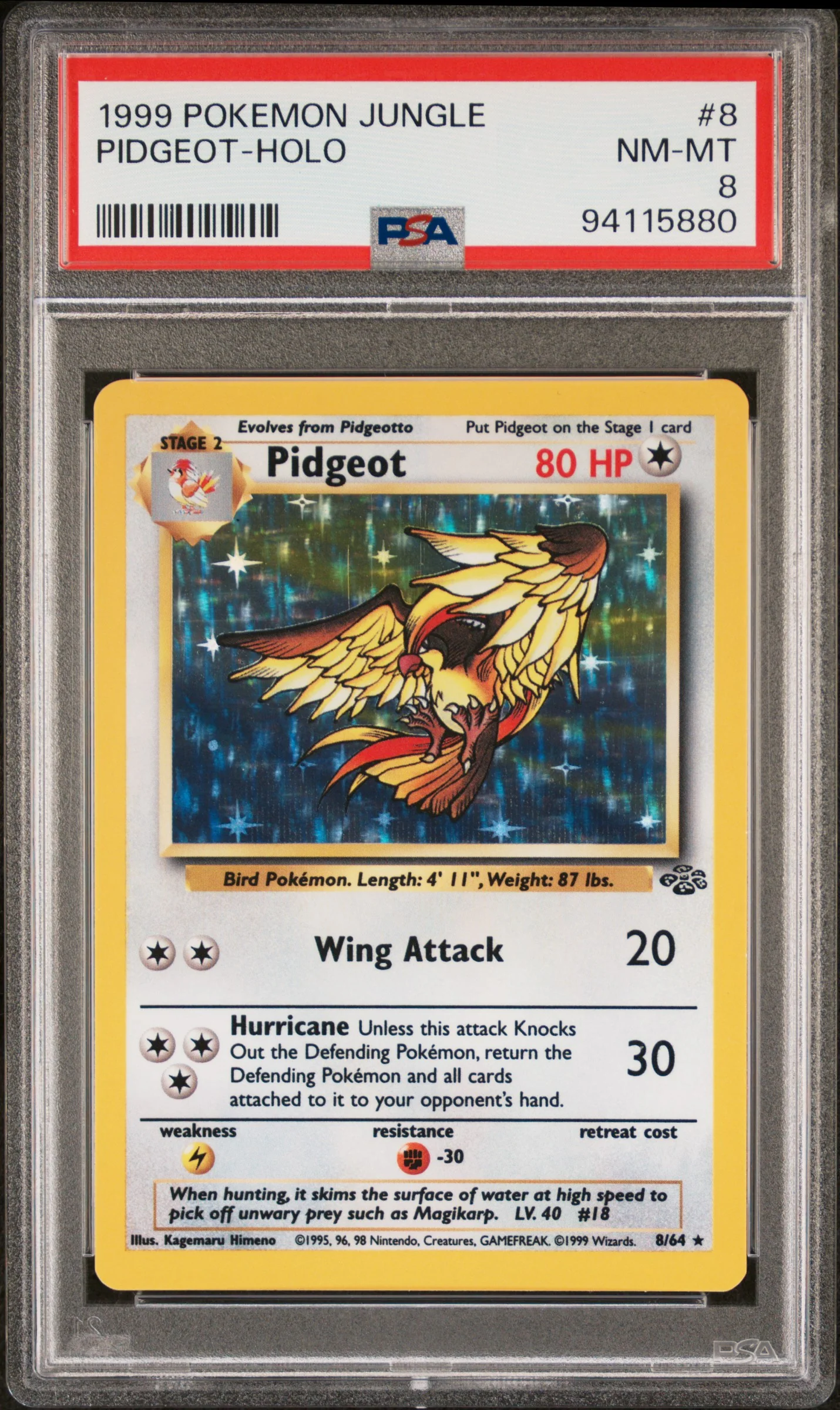PSA 9 - 1999 Jungle Unlimited - Pidgeot Holo #8