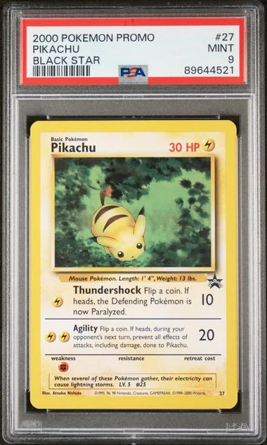 PSA 9 - 2000 pokemon promo Black Star Promo - Pikachu #27