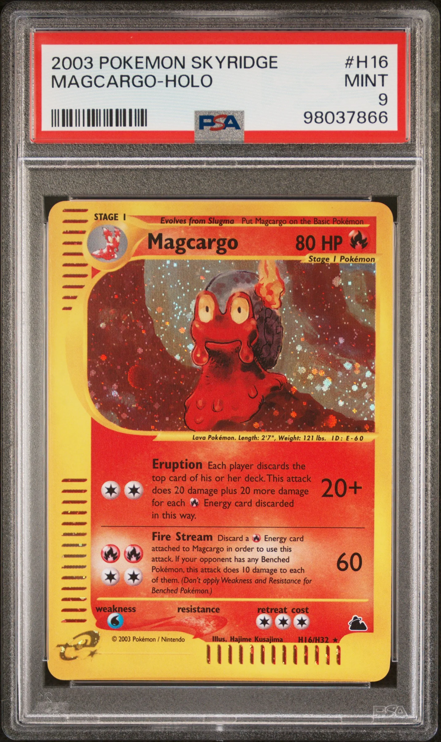 PSA 9 - 2003 Skyridge - Magcargo Holo #H16