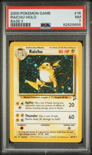 PSA 7 - Base Set 2 - Raichu Holo #16