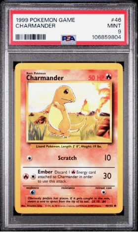 PSA 9 - Base Set Unlimited - Charmander #46