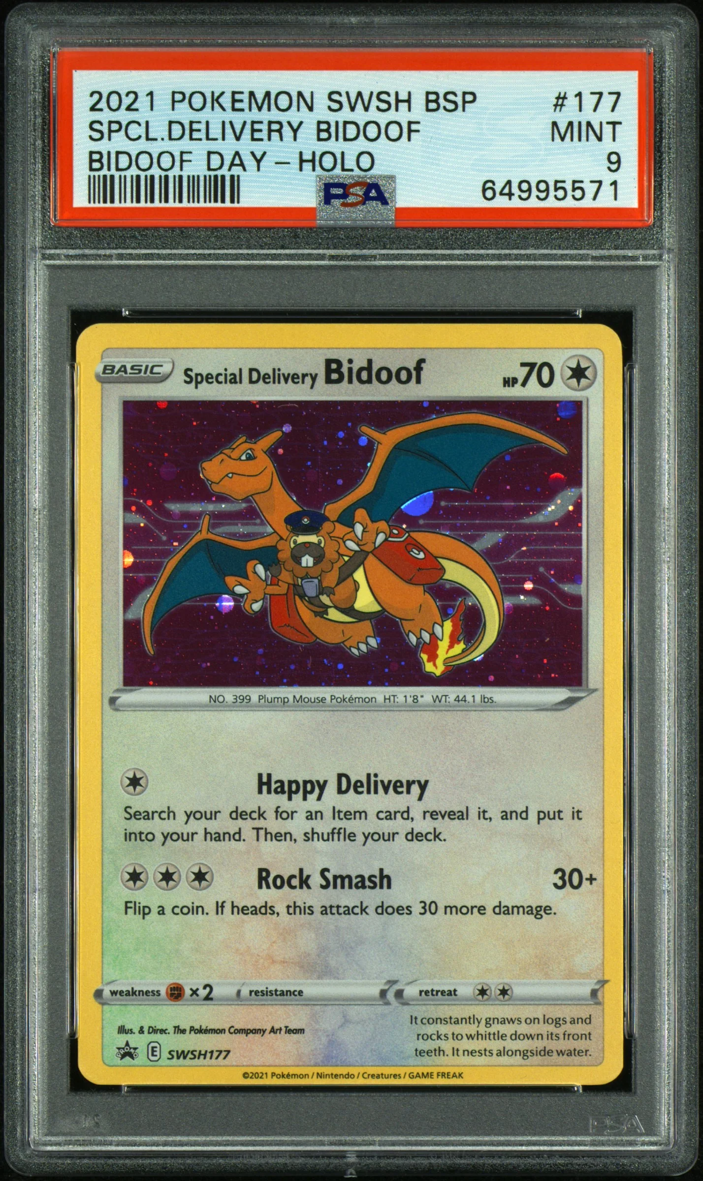 PSA 9 - Bidoof Day - Special Delivery Bidoof #177
