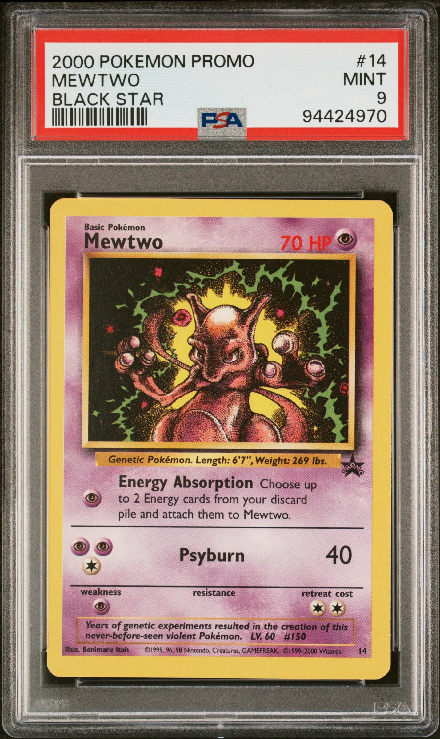 PSA 9 - Black Star Promo - Mewtwo #14