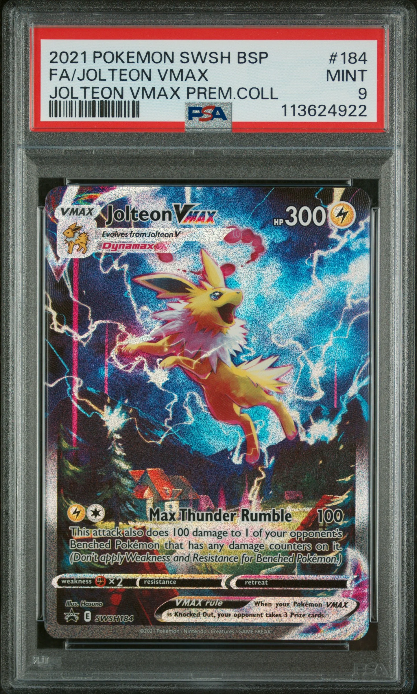 PSA 9 - Black Stars Promo - Jolteon VMAX #184