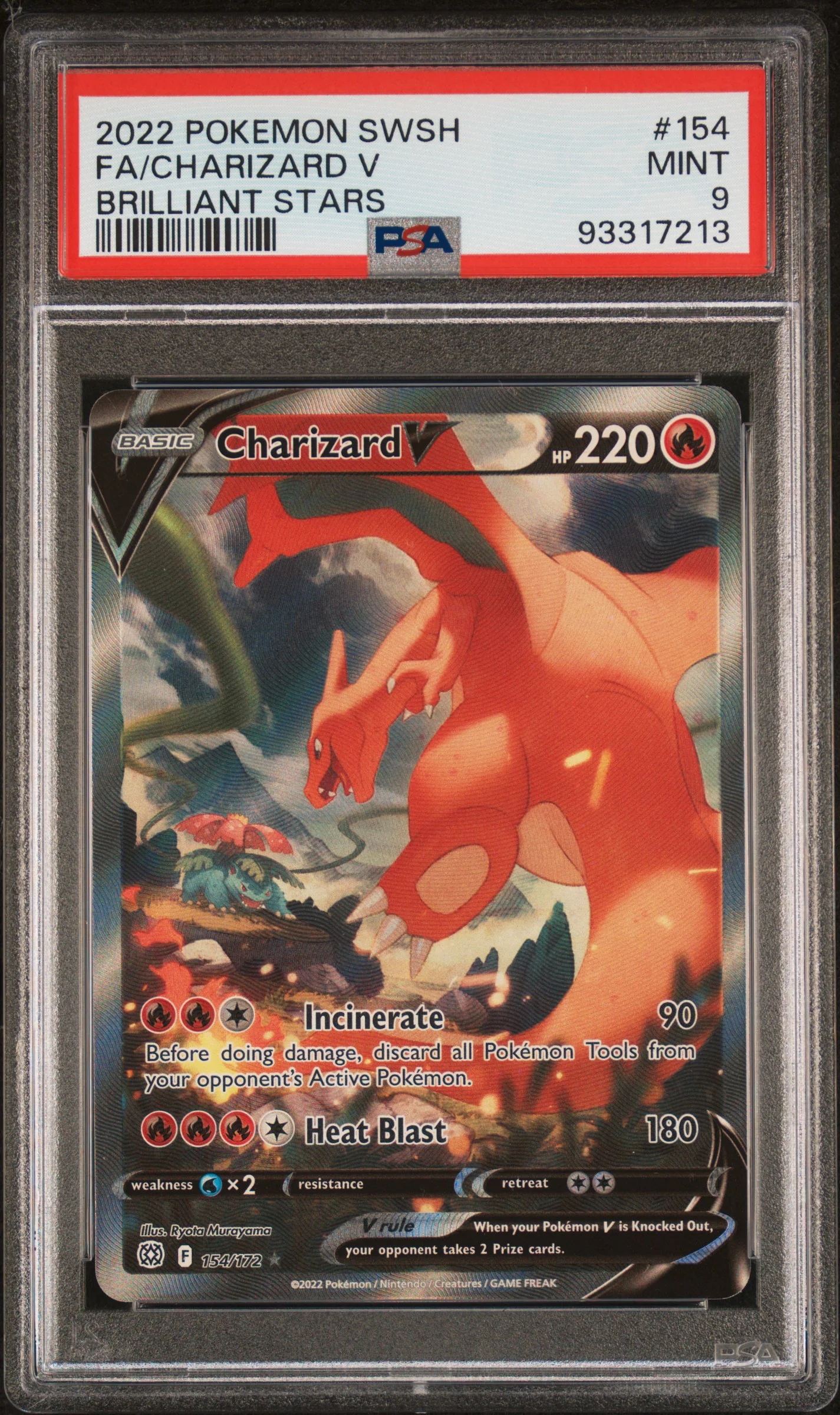 PSA 9 - Brilliant Stars - Charizard V #154