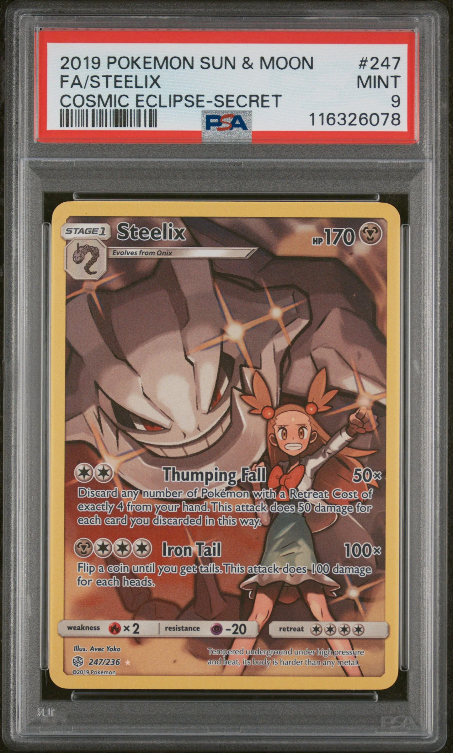 PSA 9 - Cosmic Eclipse - Steelix #247
